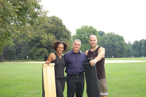 Carlos and the Central Park Quad Blaster champions, Michelle and Ben 